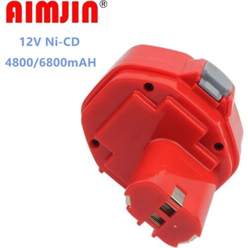 Original 4800/6800mAh 12V Ni-CD 4.8/6.8/Ah Replacement Power Tool Battery for Makita 12V Battery PA12 1220 1233 1201 1222 1223 1