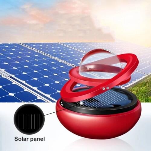Solar Power Car Aromatherapy Air Freshener - Interstellar Suspension Double Ring Fascinating Maglev Aroma Diffuser