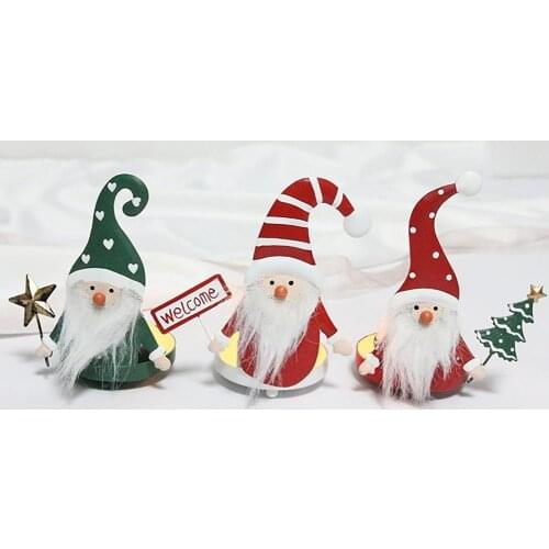 Christmas Style Candle Holder Cute Wrought Iron Creative Santa Claus Shape Candle Stand Home Decor Christmas Decoration