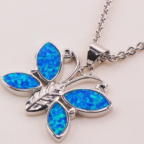 Blue Fire Opal 925 Sterling Silver Fashion Jewelry Pendant P108