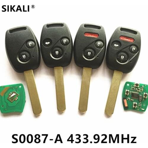 Remote Key for S0087-A 433MHz for Honda Accord Element CR-V HR-V Fit City Jazz Odyssey Shuttle Civic Car Keyless Control Fobik