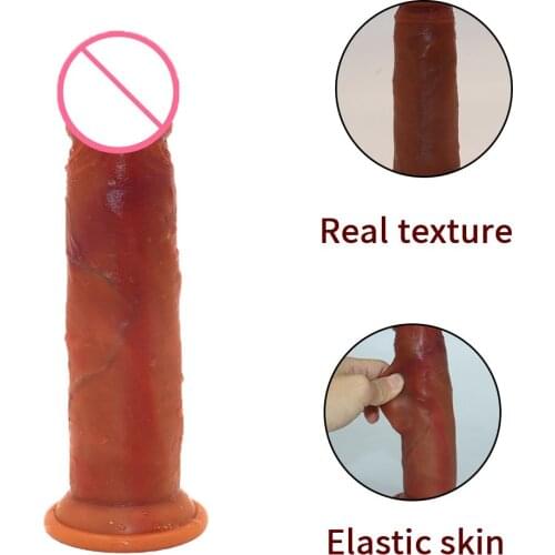 Realistic Foreskin Dildos G Spot Stimulate Sliding Dildo Penis Female Masturbator Lesbian Adult Suction Cup Dick Erotic Sex Toy