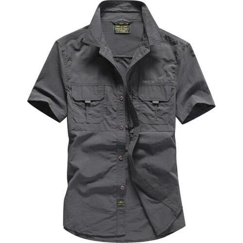 2020 Quick Drying Men Shirts Tactical Short Sleeve Shirts Male Military Breathable Outwear Work Shirt Men chemise homme