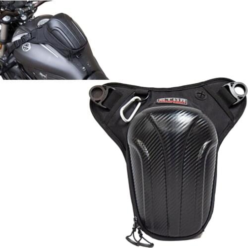Top Carbon Fiber For Motorcycle Tank Bag Shoulder Waterproof Thigh Package Motorcycle Fanny Pack Drop Leg Bag Trunk For Scooter
