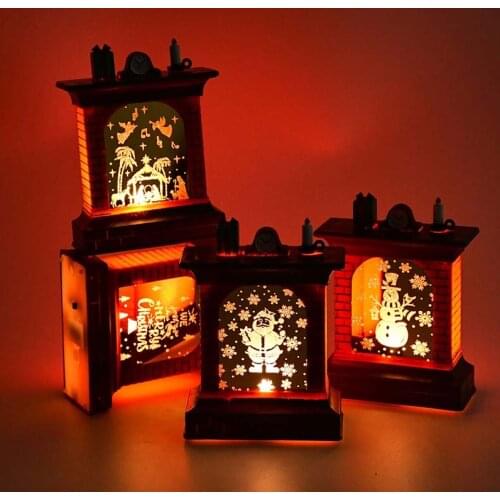 LED Christmas Fireplace Lamp Wind Light Christmas Decoration For Home Home Desktop Ornament Xmas Party Decor Props New Year Gift