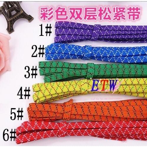 The thickening 8mm Colorful Elastic Ribbon 3meters/lot, 6 Colors Elastic Stretch Webbing , Belt Material wholesale and retail