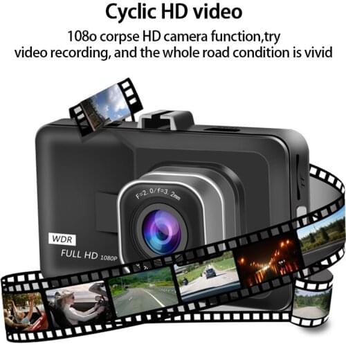 3'' Full HD 1080P Dashcam Video Registrar Front Rear Camera Cycle Recording Night Wide Angle Driving Recorder Car Dash Camera
