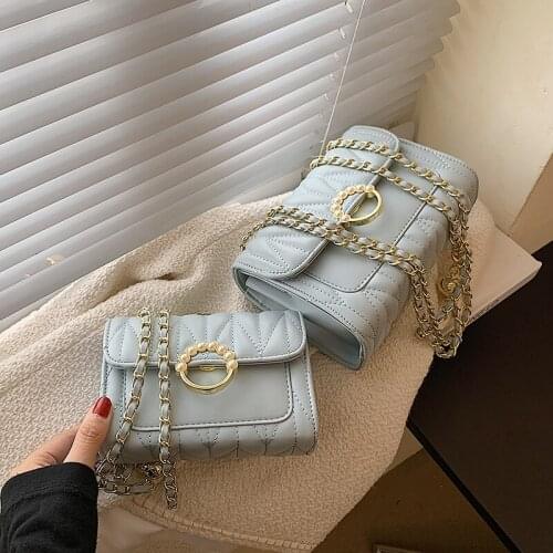 С доставкой Womens Bag Famous Brand Female 2021 Winter Chain Small Crossbody Shoulder Bag Quilted Handbags And Purses