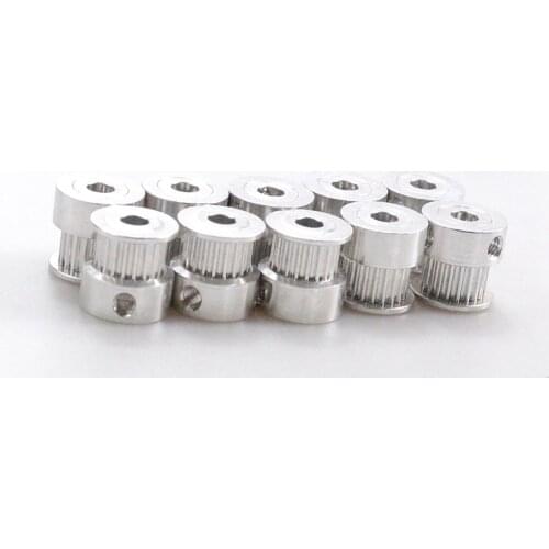10pcs GT 20 Teeth 2GT 2M Timing Pulley 20T, Bore 4/5/6/6.35/8mm, For 2MGT GT2 Synchronous Belt Width 6mm, Small Backlash