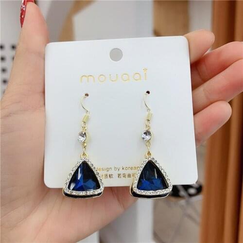 Fashion Shiny Crystal Letter Pendant Earrings for Women New Statement Earrings Girl Party Jewelry Accessories Gifts
