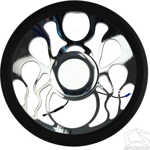 14" 9-Bolt Chrome Aluminum Half Wrap Steering Wheel+Horn Button & Adapter For G M