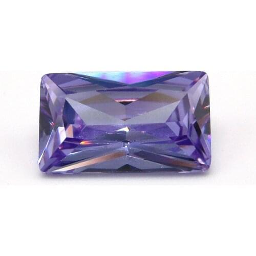 50pcs/Lot Lavender Cubic Zirconia 2x3~10x14mm Rectangle Cut 5A Quality CZ Stone Synthetic Beads For DIY Jewelry