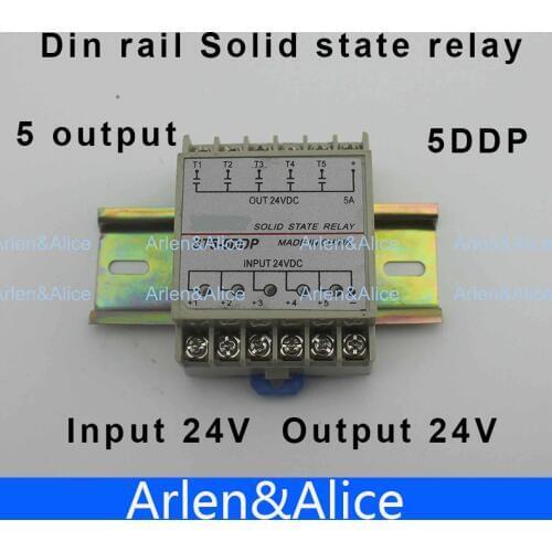 5DDP 5 Channel Din rail SSR quintuplicate five input output 24VDC single phase DC solid state relay