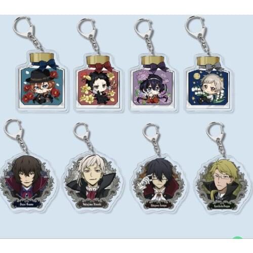 Anime Bungo Stray Dogs Atsushi Dazai Ryunosuke Nakahara Acrylic Pendant Keychain Figure Collection Model Toy Gifts Cosplay