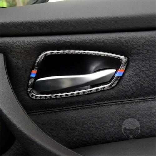 Car Door Handle Frame Decorative Cover Trim Sticker for BMW 2007-2013 3 Series M3 E92 Interior Decoration Car Accessories
