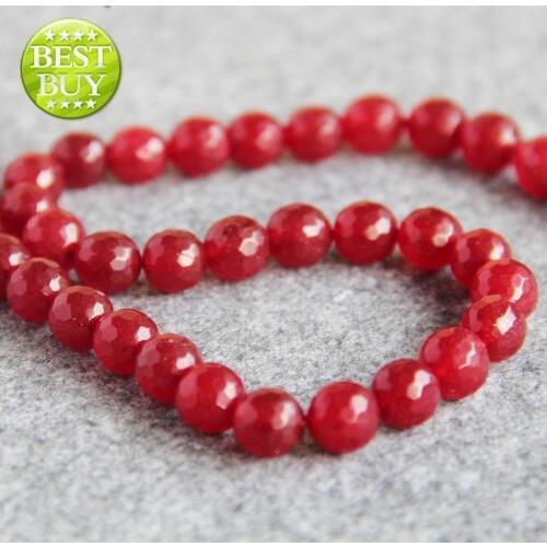 2021 New For Necklace&Bracelet 10mm Red Sardonyx Beads Round Faceted Natural Stone Loose DIY Beads 15inch Fashion Jewelry Making
