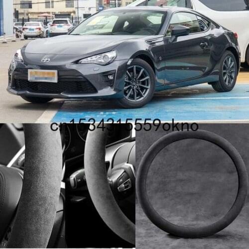 For Toyota GT86 Black Alcantara Suede Car Steering Wheel Cover Car Accessories