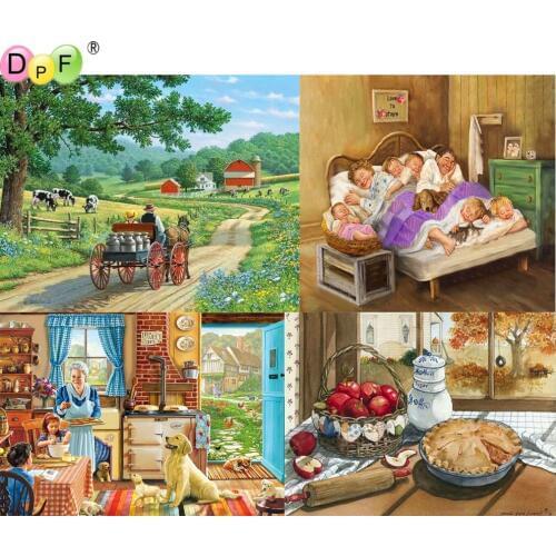 DPF 5D Round/Square full Diamond Painting Cross Stitch farm Crafts Diamond Embroidery Mosaic Needlework kits Home Decor