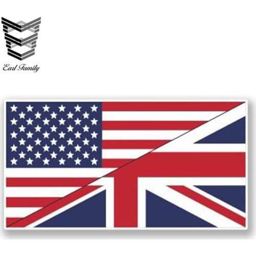 EARLFAMILY 13cm x 6.5cm Car Styling USA Union Jack Flag Vinyl Sticker Laptop Travel Luggage Decal Waterproof Car Sticker Graphic