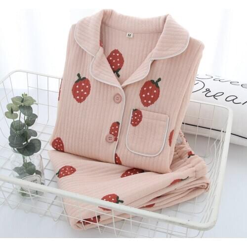 Fdfklak 100% Cotton Maternity Clothes Winter Long Sleeve Feeding Pajamas Nursing Nightwear Breastfeeding Pijama Pregnant
