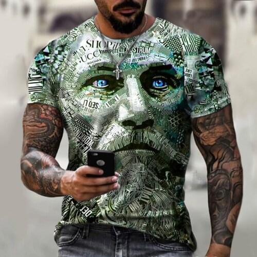 3D Printed Vintage streetwear Warrior Avatar graphic tee Short Sleeve Oversized T Shirt Fashion t-shirts Tops For Men Clothing