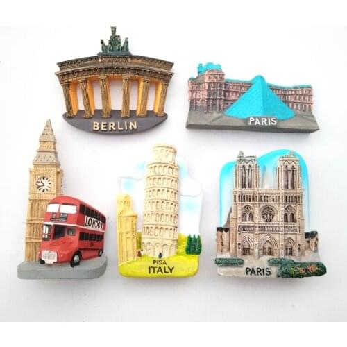 Foreign trade France Paris England Switzerland Germany Italy creative resin three-dimensional magnet refrigerator magnet