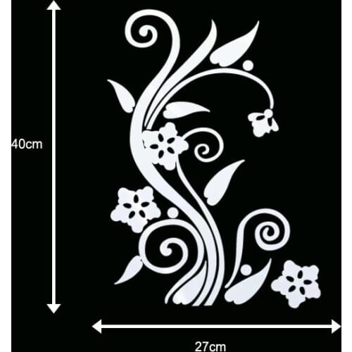 JM180 three-dimensional simulation flower mirror sticker crystal living room decoration wall sticker comes with sticker can be r