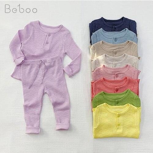 Korean Children Clothing Sets 2021 Home Wear Clothes For Boys And Girls Spring Pajamas Set Underwear Clothing 0-5y Autumn Infant