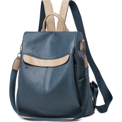 Korean Soft Pu Leahter Anti-theft Backpack Fashion Women Shoulder Bags Large Schoolbag Girls Travel Bagpack Mochila Feminina