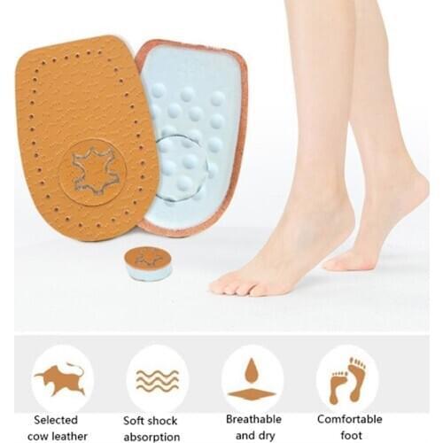 Leather Insoles Latex Heel Pads for High heels Cowskin Shoes Pad Foot Pain Relief Feet Care Women Heel Cushion Inserts Sole