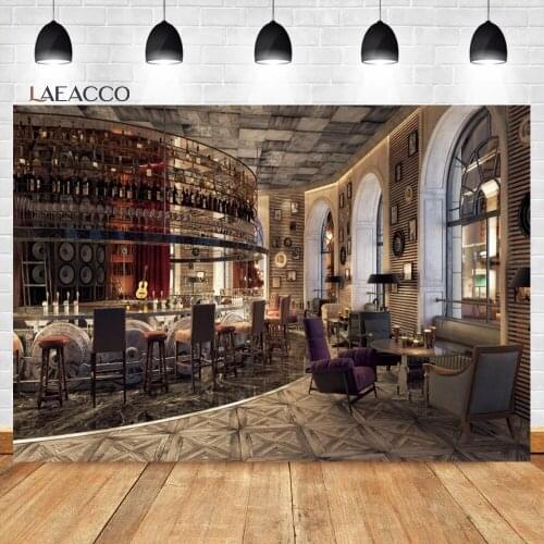 Laeacco Modern City Premium VIP Bar Real Scene Background Child Photocall Customized Poster Portrait Photography Backdrops