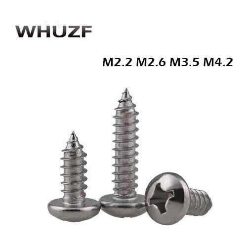M2.2 M2.6 M3 M3.5 M4.2 Cross recessed round head tapping screws self-tapping screws 304 stainless steel bolt