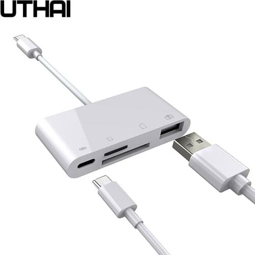 UTHAI C05 Type-C Multi Adapter For PD charging USB connector SD TF CF Card Reader for Macbook Laptop iPad pro HUAWEI Xiaomi