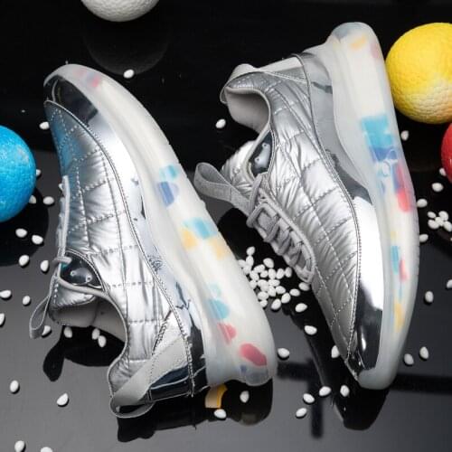 Mens Designer Shoes Black Silver Gold Casual Sneakers Men Fashion Trend Walking Shoes Spring Autumn Lace-Up Chunky Sneakers