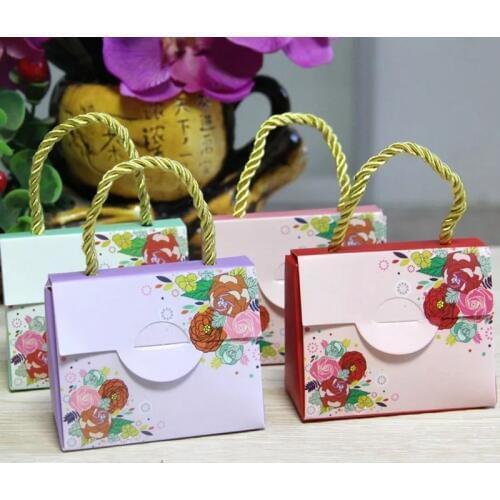 50 pcs Tote bag favor box candy favor wedding party guests return gifts