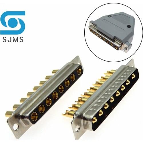 DB plug 8W8 30A Gold plated Male / Female high current Connector D-SUB adapter solder type plug jack high power Gold plated 8Pin