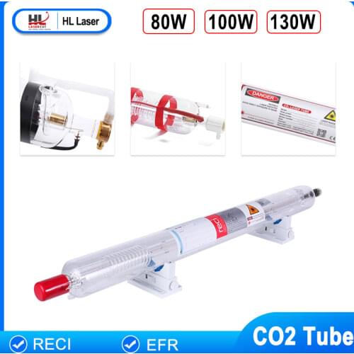 Reci W2 90W-100W CO2 Laser Tube Wooden Box Packing Length 1200mm Dia. 80mm CO2 For Laser Engraving Cutting Machine