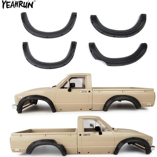 YEAHRUN Rubber Fender Flares For 1/10 Tamiya Hilux RC4WD TF2 Mojave Defender RC Crawler Car Body Shell Upgrade Parts