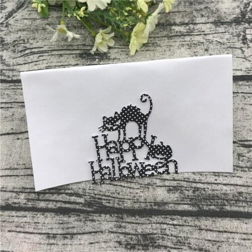 Happy Halloween cat Metal Cutting Dies for DIY Scrapbooking Album Paper Cards Decorative Crafts Embossing Die Cuts
