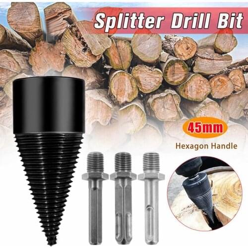 Removable Firewood Log Splitter Drill Bit Wood Splitter Drill Bits Heavy Duty Drill Screw Cone Driver For Hand Drill Stick 32mm