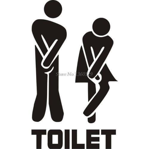 Removable Cute Man Woman Washroom Toilet WC Sign Stickers Family DIY Home Decor Whosale&Dropship