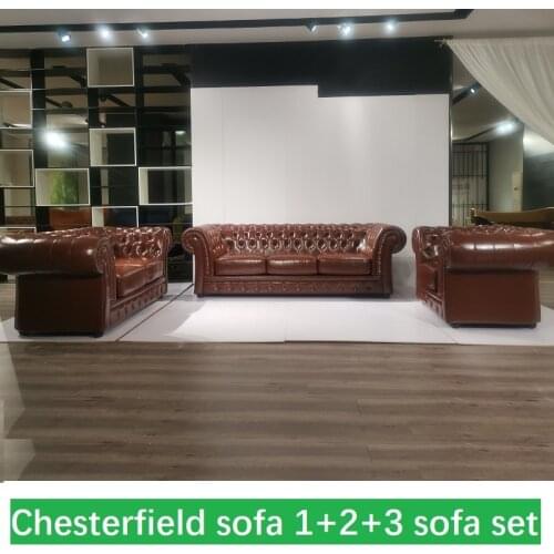 Modern Design Living Room Furniture Fashion Leather Chesterfield Sectional Sofa 123 Seater