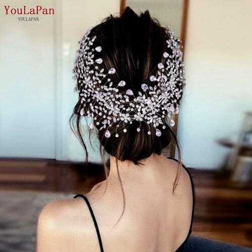TOPQUEEN HP379 Wedding Hair Jewelry Bride Gifts Hair Tiaras Wedding Headwear Hair Comb Rhinestone Bridal Floral Hair Clips