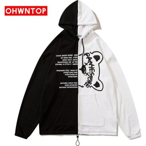 Hip Hop Streetwear Hoodie Sweatshirt Color Block Patchwork Hooded Pullover 2021 Men Autumn Harajuku Cotton Hoodie Clothing Tops