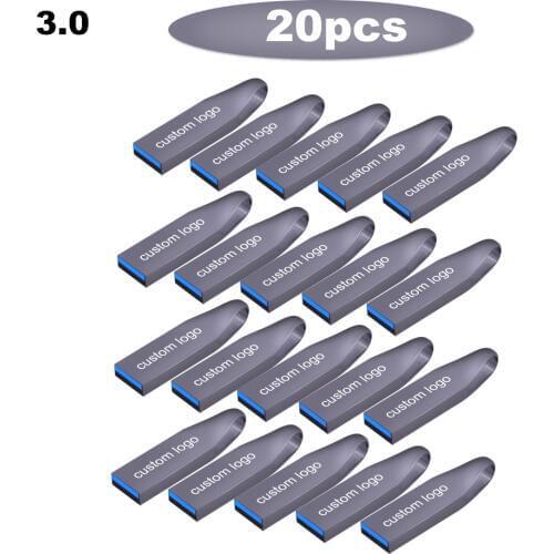 20PCS USD 3.0 flash drive pen drive 4GB 8GB 16GB 32GB waterproof usb pendrive 64gb Memory Stick Real Capacity u-disk cle usb