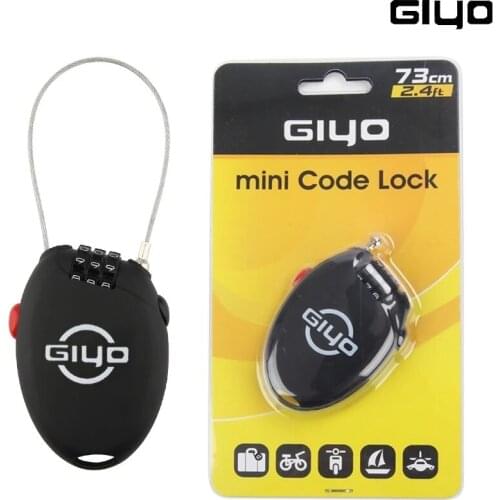 Giyo Anti-theft Bicycle Lock 73cm Cable Lock Wire Line Mini Bike Accessories 3 Digit Password Coded Lock Bicycle Accessories