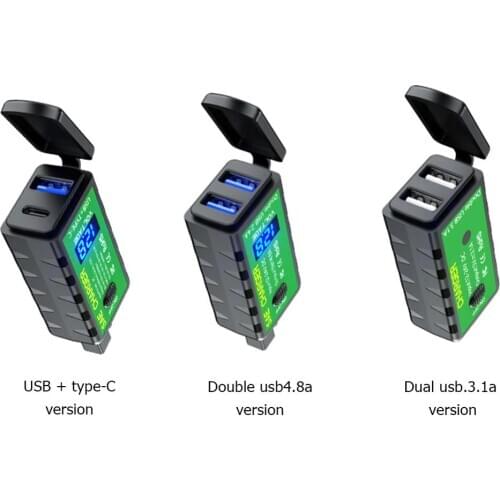 Dual USB Motorcycle Charger 12V SAE to USB Waterproof Fast Charging Adapter with On/Off Switch for Mobile Phone Cell Phone GPS