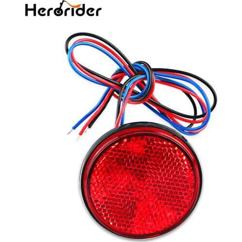 12V Round Motorcycle Tail Lights Rear Bumper Reflector LED Motor External Light Brake Stop Marker Lamp For Car Motor Truck