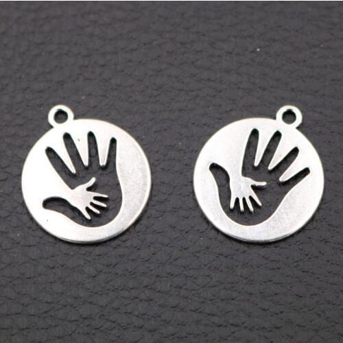 15pcs Thrilling Ghost Handprint Tags Charm Metal Pendant Earrings Bracelet DIY Punk Jewelry Handicraft Making 23*20mm A2190