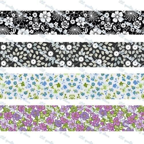 16-75MM Cartoon Small Floral printed Grosgrain Ribbon 50 Yards Tape Clothing Bakery Hairbow Gift Wrapping Accessory Hairbow Head